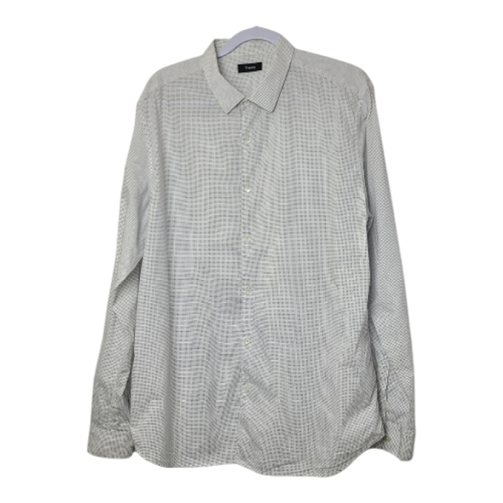 Theory white button up dress shirt mens XXL minimalist quiet luxury officewear